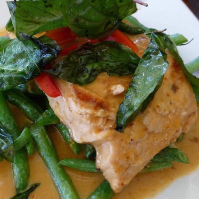 81. Panang Salmon.